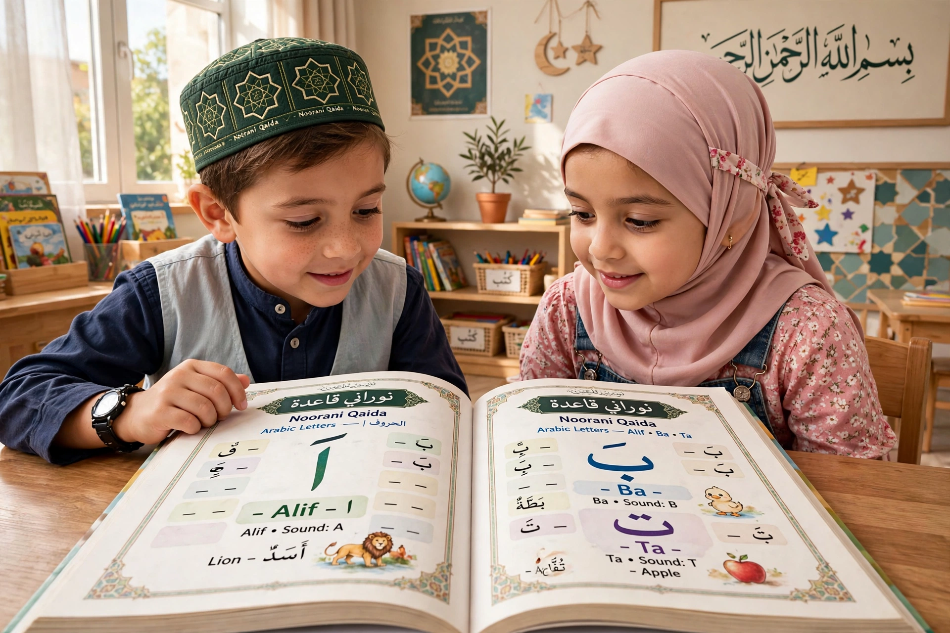Open Quran illuminated by warm light